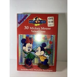 VINTAGE 1997 Mickey & Minnie Disney 30 Valentine’s Day Cards NEW in Box